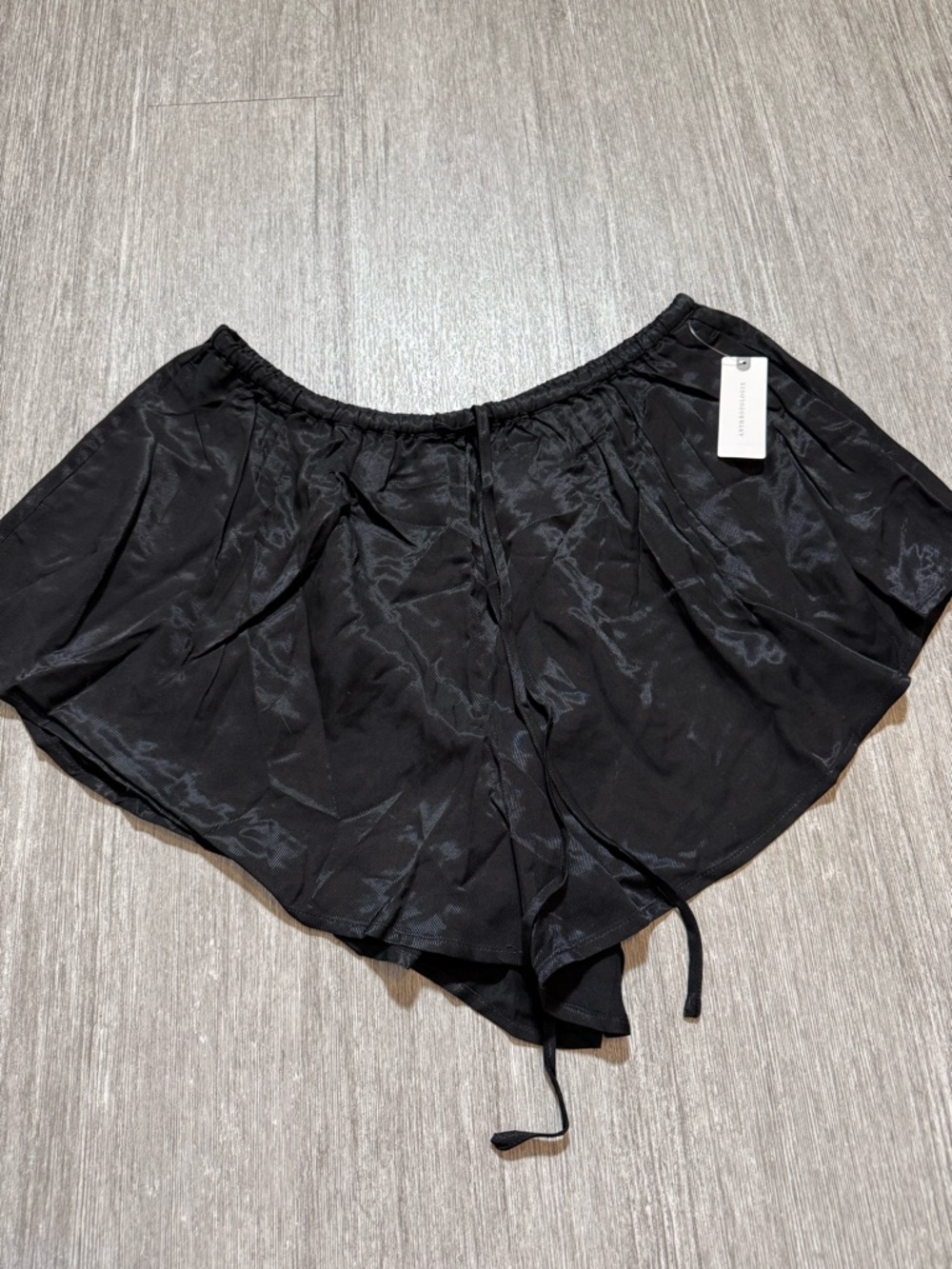 Maeve Anthro Black Silky Flowy‎ Shorts Elastic Waist Boho Lounge Chic S NWT